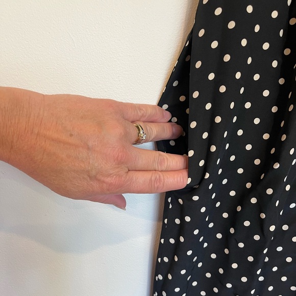 Vintage Nipon Boutique Silk Dress. Black with polka dots, size 8 - Picture 5 of 9